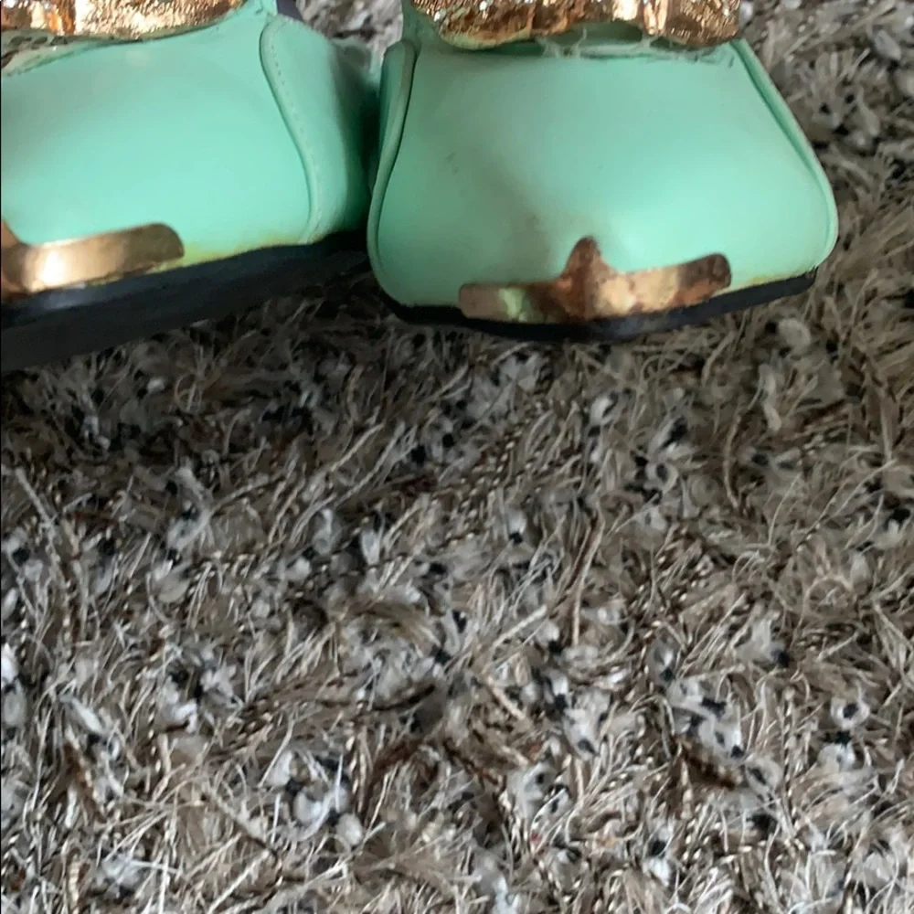HP Shully’s sea green rhinestone‎ tiger flats